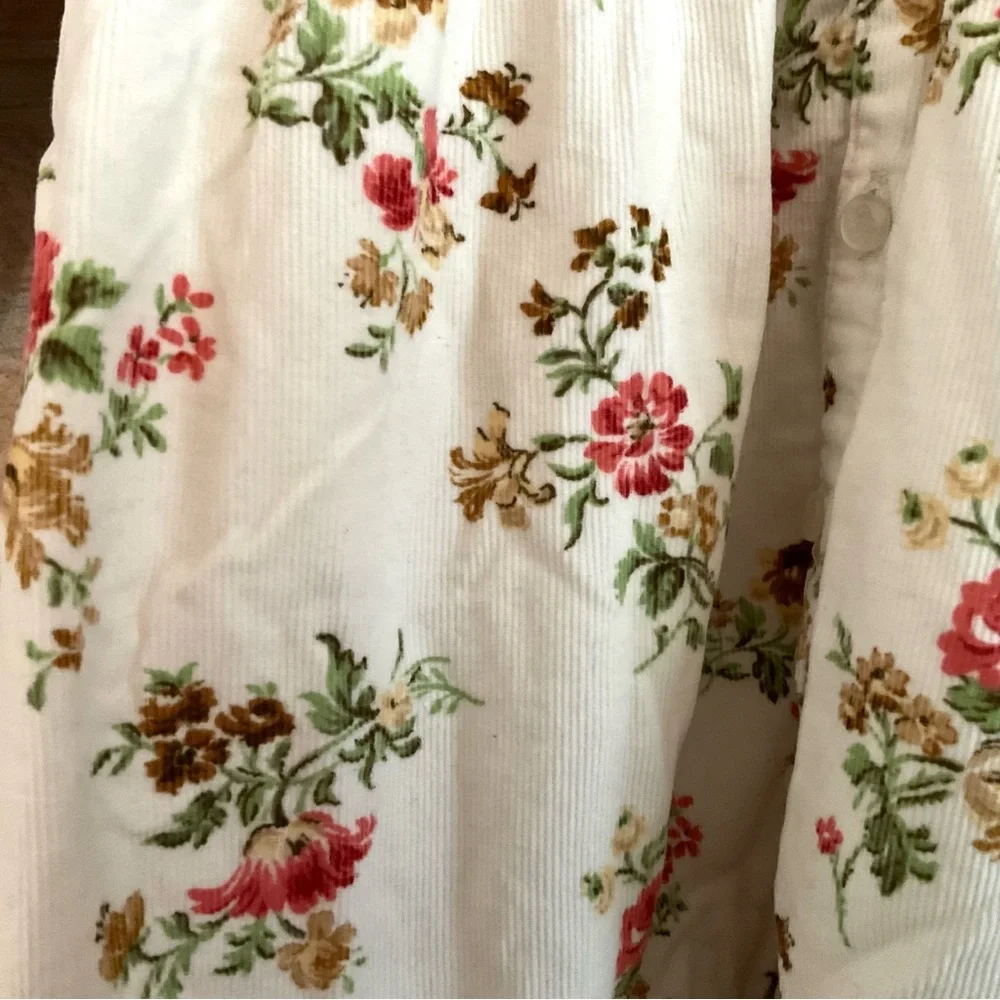Ralph Lauren Baby Button Dress Floral Lightweight Corduroy 6-12 Months